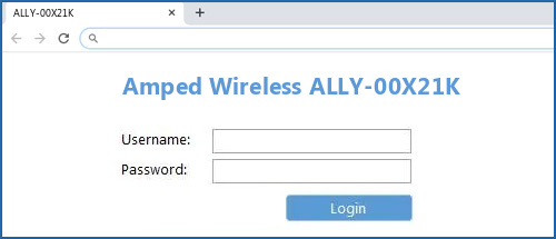 Amped Wireless ALLY-00X21K router default login