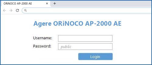 Agere ORiNOCO AP-2000 AE router default login