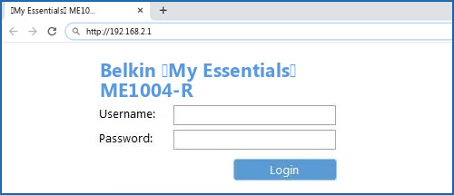 Belkin (My Essentials) ME1004-R router default login