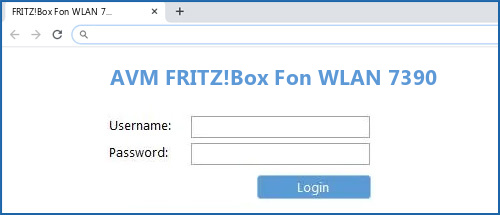 AVM FRITZ!Box Fon WLAN 7390 router default login