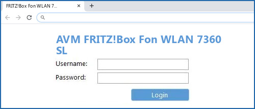 AVM FRITZ!Box Fon WLAN 7360 SL router default login