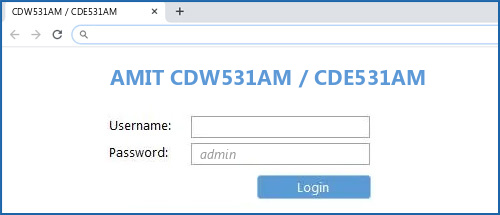 AMIT CDW531AM / CDE531AM router default login