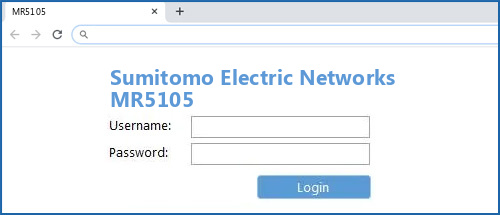 Sumitomo Electric Networks MR5105 router default login