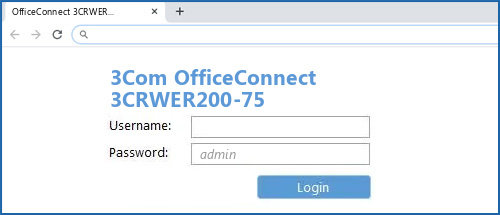 3Com OfficeConnect 3CRWER200-75 router default login