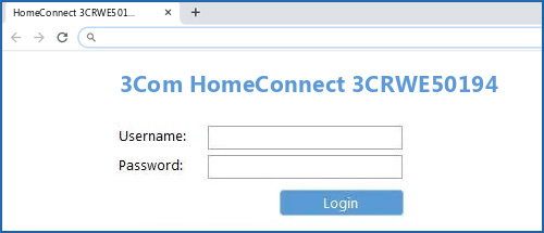3Com HomeConnect 3CRWE50194 router default login