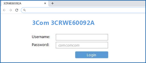 3Com 3CRWE60092A router default login