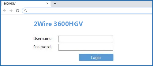 2Wire 3600HGV router default login