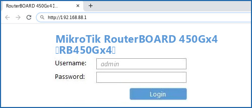 MikroTik RouterBOARD 450Gx4 (RB450Gx4) router default login