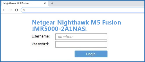 Netgear Nighthawk M5 Fusion (MR5000-2A1NAS) router default login