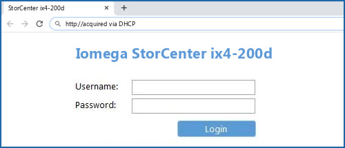 Iomega StorCenter ix4-200d router default login