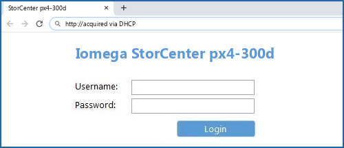 Iomega StorCenter px4-300d router default login