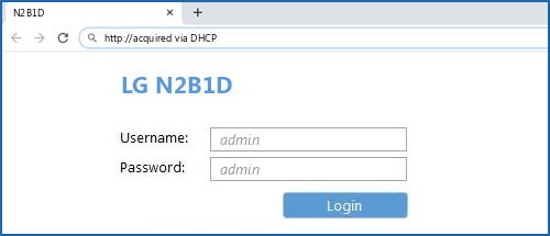 LG N2B1D router default login