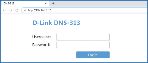 D-Link DNS-313 router default login