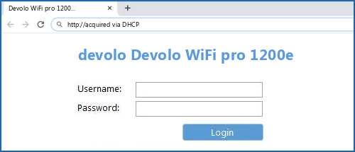 devolo Devolo WiFi pro 1200e router default login