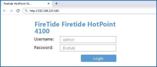 FireTide Firetide HotPoint 4100 router default login