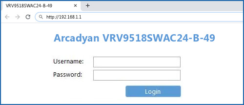 Arcadyan VRV9518SWAC24-B-49 router default login