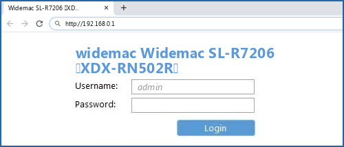 widemac Widemac SL-R7206 (XDX-RN502R) router default login