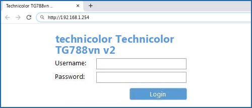technicolor Technicolor TG788vn v2 router default login