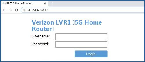 Verizon LVR1 (5G Home Router) router default login