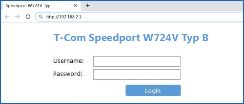 T-Com Speedport W724V Typ B router default login