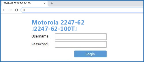 Motorola 2247-62 (2247-62-100T) router default login