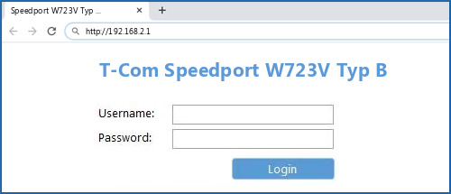 T-Com Speedport W723V Typ B router default login