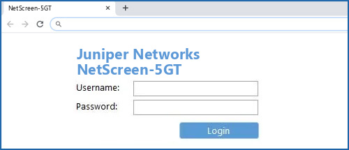 Juniper Networks NetScreen-5GT router default login