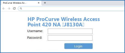 HP ProCurve Wireless Access Point 420 NA (J8130A) router default login