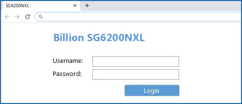 Billion SG6200NXL router default login