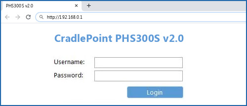 CradlePoint PHS300S v2.0 router default login