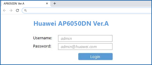 Huawei AP6050DN Ver.A router default login