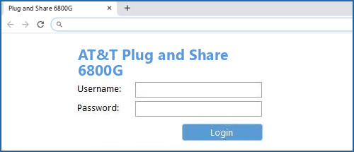 AT&T Plug and Share 6800G router default login