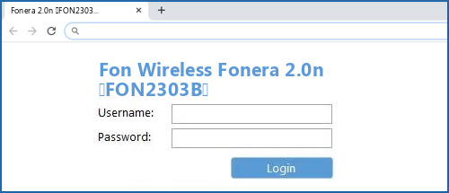 Fon Wireless Fonera 2.0n (FON2303B) router default login