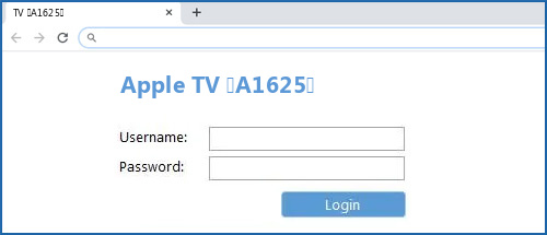 Apple TV (A1625) router default login