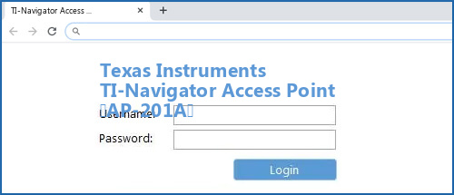 Texas Instruments TI-Navigator Access Point (AP-201A) router default login