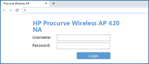 HP Procurve Wireless AP 420 NA router default login