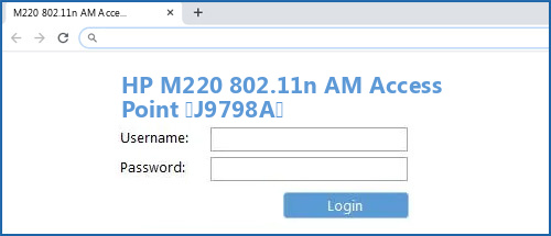 HP M220 802.11n AM Access Point (J9798A) router default login