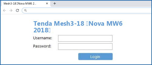 Tenda Mesh3-18 (Nova MW6 2018) router default login