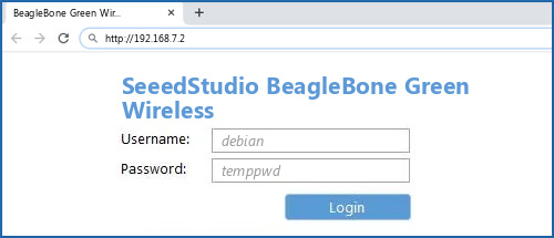 SeeedStudio BeagleBone Green Wireless router default login