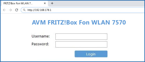 AVM FRITZ!Box Fon WLAN 7570 router default login