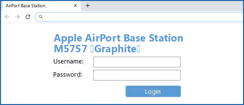 Apple AirPort Base Station M5757 (Graphite) router default login