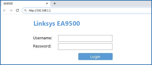 Linksys EA9500 router default login