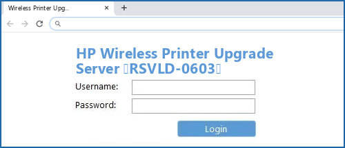 HP Wireless Printer Upgrade Server (RSVLD-0603) router default login