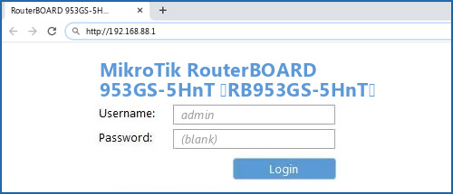 MikroTik RouterBOARD 953GS-5HnT (RB953GS-5HnT) router default login