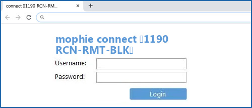 mophie connect (1190 RCN-RMT-BLK) router default login