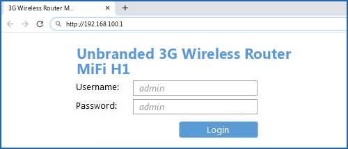 Unbranded 3G Wireless Router MiFi H1 router default login