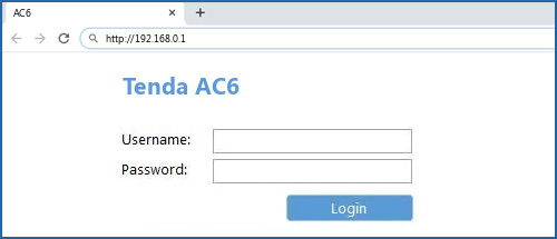 Tenda AC6 router default login