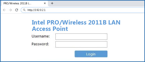 Intel PRO/Wireless 2011B LAN Access Point router default login