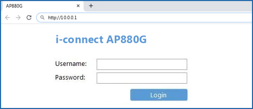 i-connect AP880G router default login
