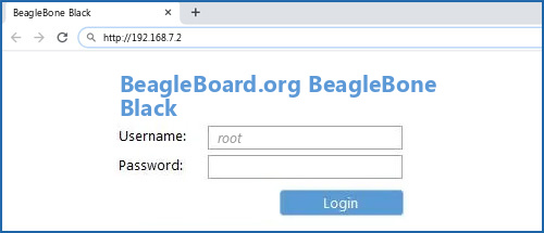 BeagleBoard.org BeagleBone Black router default login